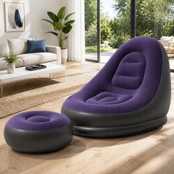 Enhance Your Living Space with an Inflatable Chair and Ottoman - Purple