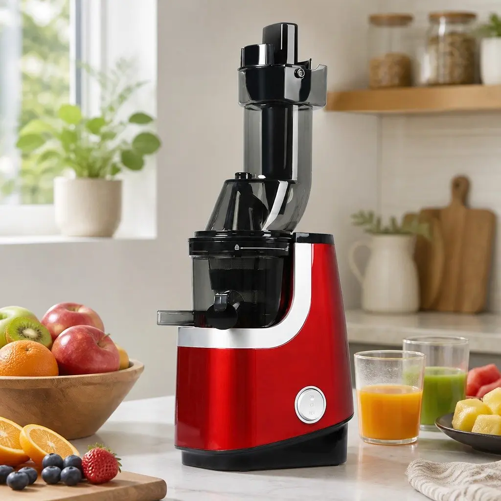 Cold Press Slow Juicer 200W Whole Fruit Masticating Juice Extractor with Large Mouth Feed Chute and DIY Ice Cream Capability