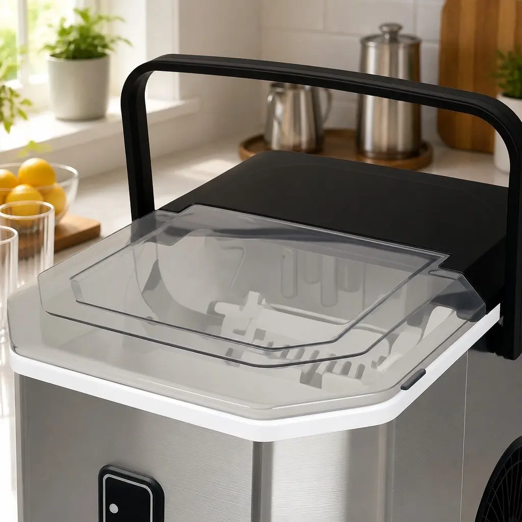 Portable Ice Maker Machine 12kg Daily Output Bullet Ice Cubes Countertop 1.3L Water Tank Self-Cleaning Ultra-Quiet