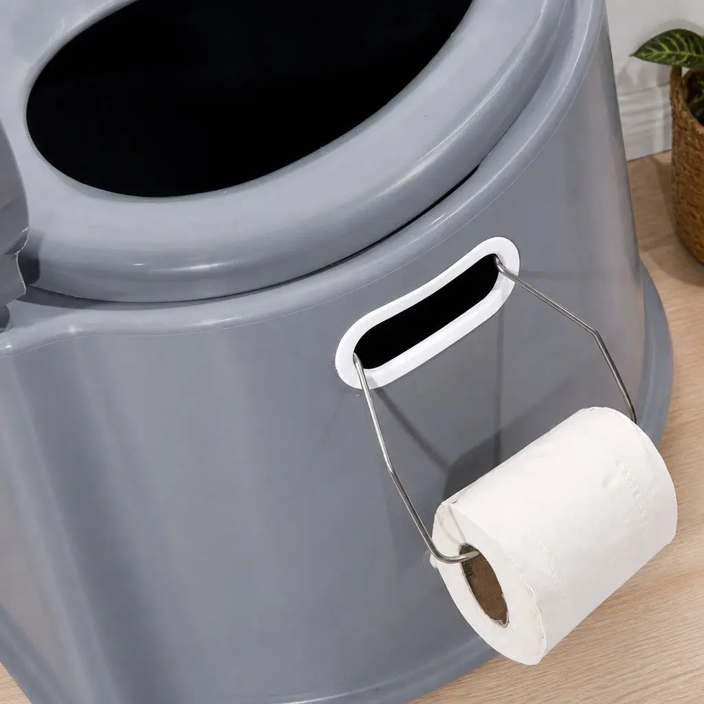 Portable Camping Toilet 6L Capacity Outdoor Potty Seat with Waste Bucket Handle