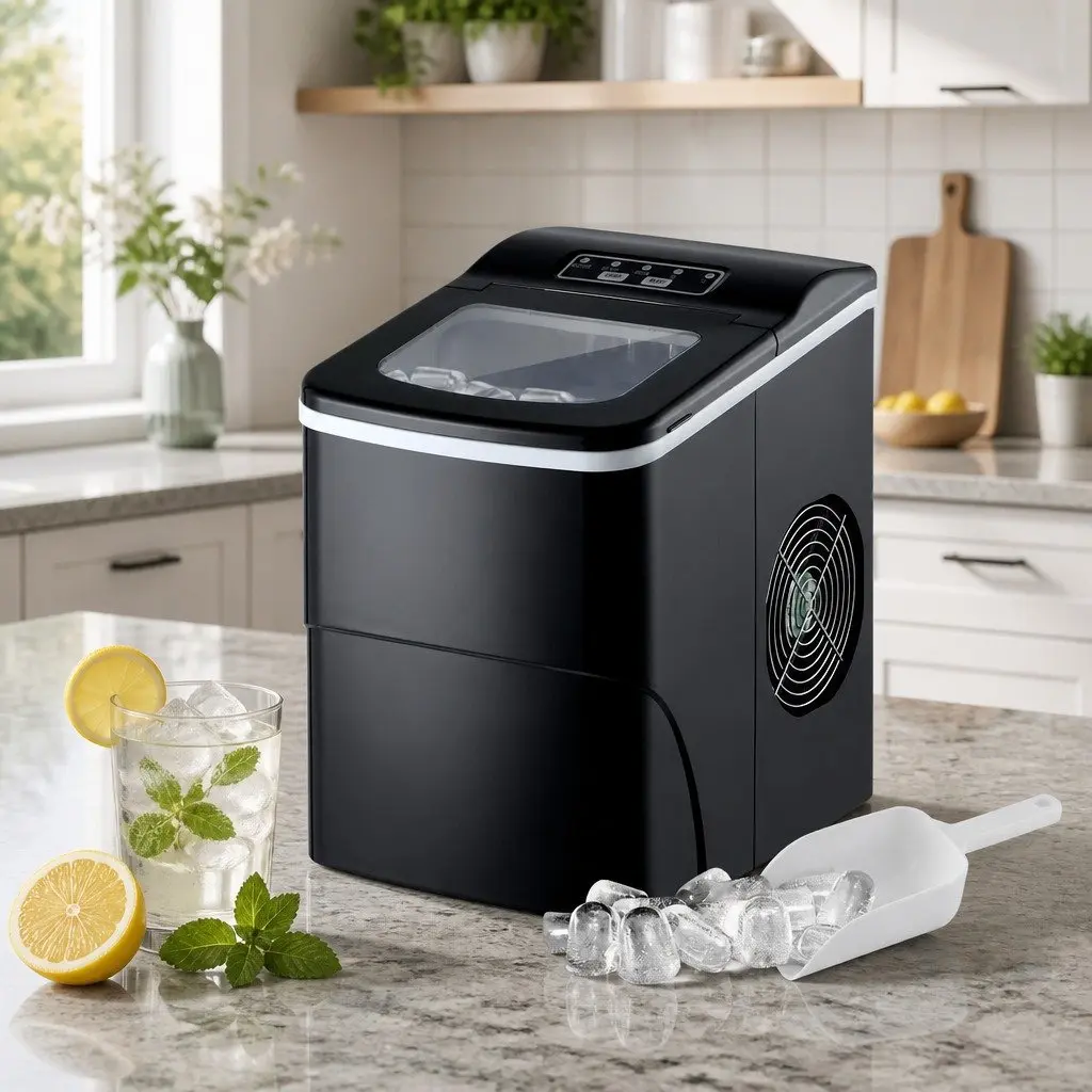 Portable Ice Maker 2L Water Tank Compact Countertop Quick Easy Black