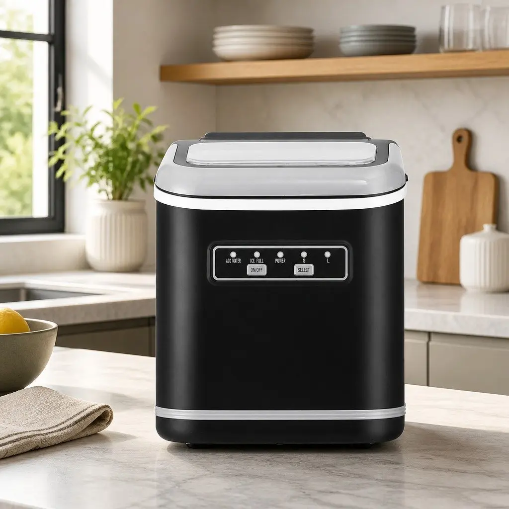 Ice Maker Machine Portable 12kg Self Cleaning Countertop Black