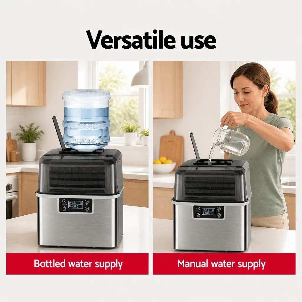 Ice Maker Machine 3.2L Portable Countertop Quick Freezing Silver
