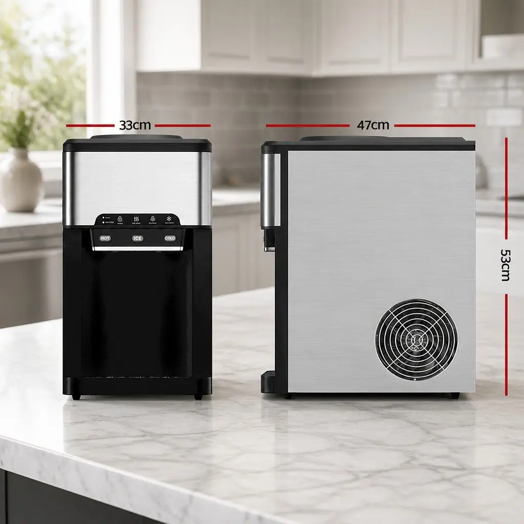 20kg Ice Maker Machine Countertop 3-in-1 Hot Cold Water Dispenser Bullet Ice Production