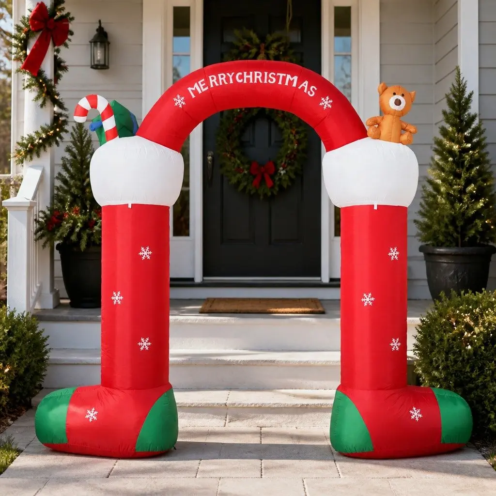Inflatable Christmas Stocking Decoration 350cm LED Lights Self-Inflatable Yard