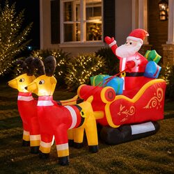 Brighten Your Space with the 2.2M Inflatable Santa Sleigh