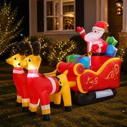 Brighten Your Space with the 2.2M Inflatable Santa Sleigh