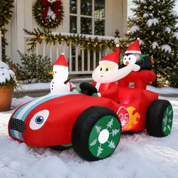 Festive 2.4M Santa Car Inflatable for Your Home