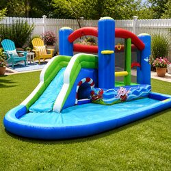 Inflatable Water Slide Bouncer Castle Jumping Toy Kids Outdoor Pool Water Park