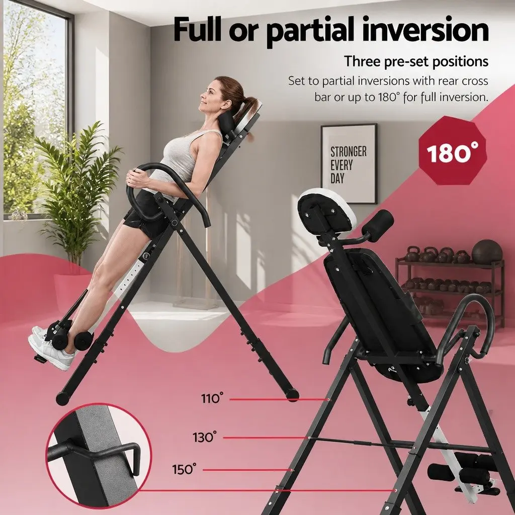 Inversion Table Adjustable Height Extra-Wide Backrest for Home Gym Exercise