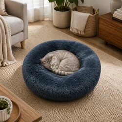 Medium Dog Bed in Dark Grey for Home Comfort