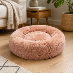 Calming Donut Pet Bed in Pink for Comfort at Home