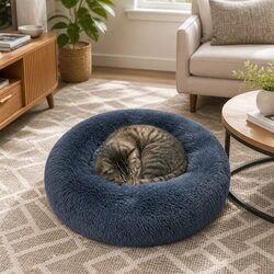 Enhance Your Space with the XL Dark Grey Donut Pet Bed