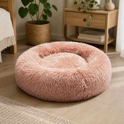 Cozy Pink Donut Dog Bed for Stylish Living Spaces