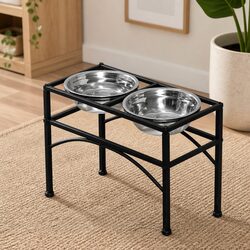 Stylish Elevated Feeding Station for Dogs and Puppies