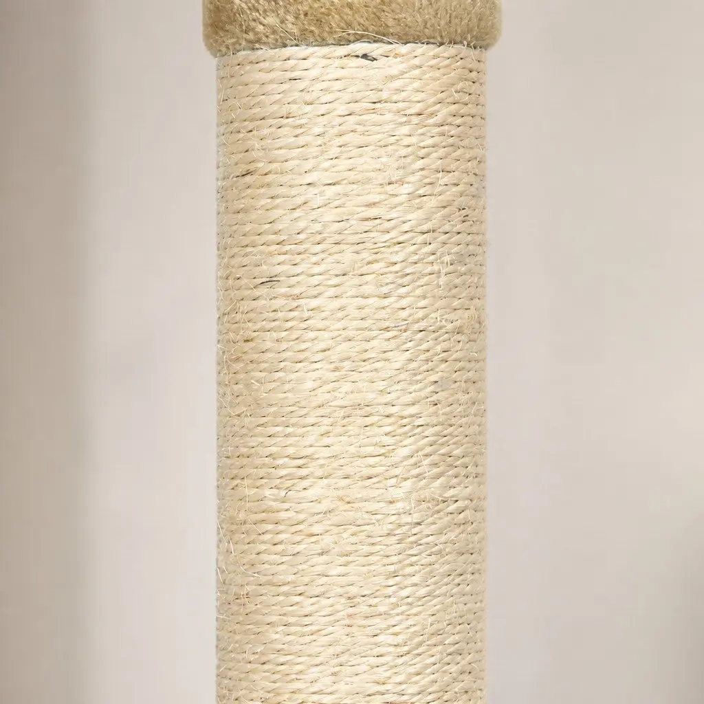 Cat Tree Beige Multi-Level Climbing Frame Plush Scratching Post
