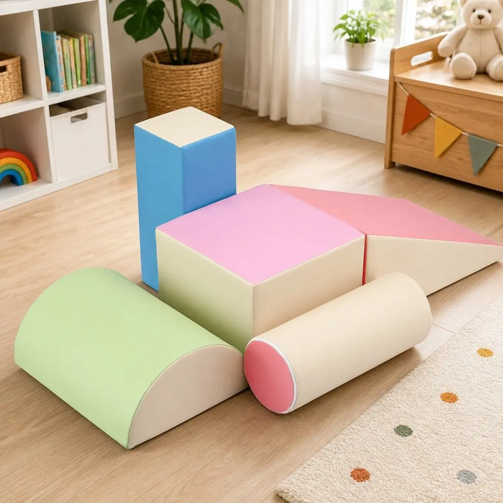 Kids Foam Climbing Blocks 5-Piece Soft Play Set Indoor Activity Toys for Toddlers