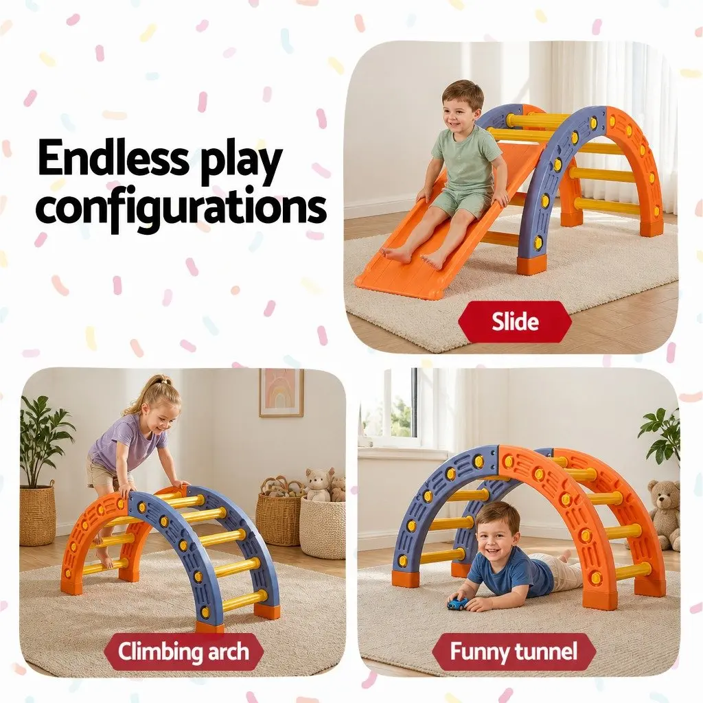 Kids Climbing Frame Set 153cm with Slide Indoor Outdoor Activity Toys