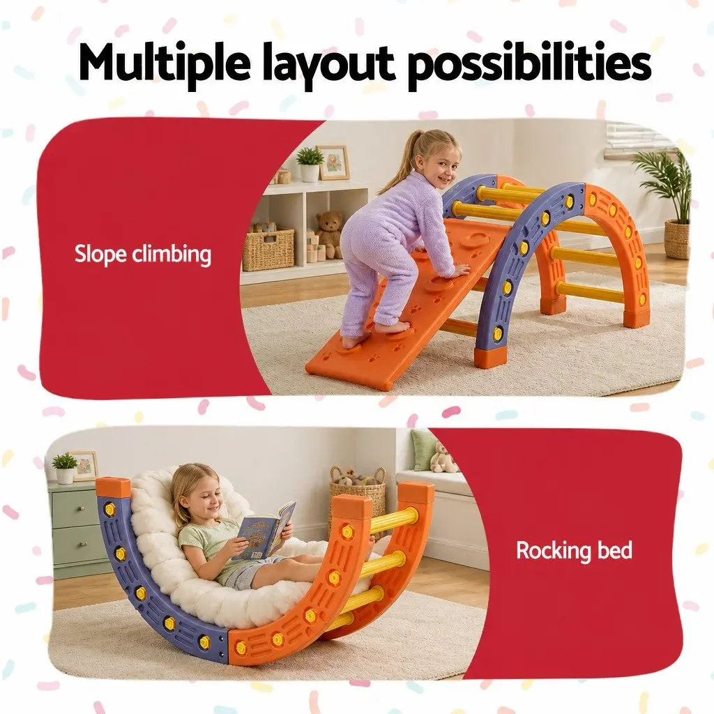 Kids Climbing Frame Set 153cm with Slide Indoor Outdoor Activity Toys