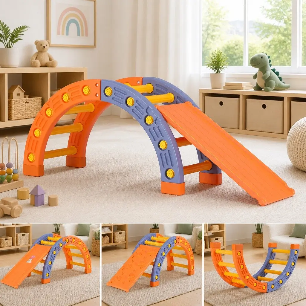 Kids Climbing Frame Set 153cm with Slide Indoor Outdoor Activity Toys
