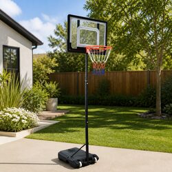 Basketball Hoop Stand Portable Adjustable Height Shatterproof Backboard Ring Net