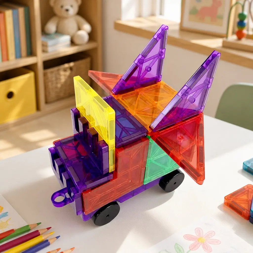 Magnetic Tiles Building Blocks Kids Creative Construction Toy 100 Pieces