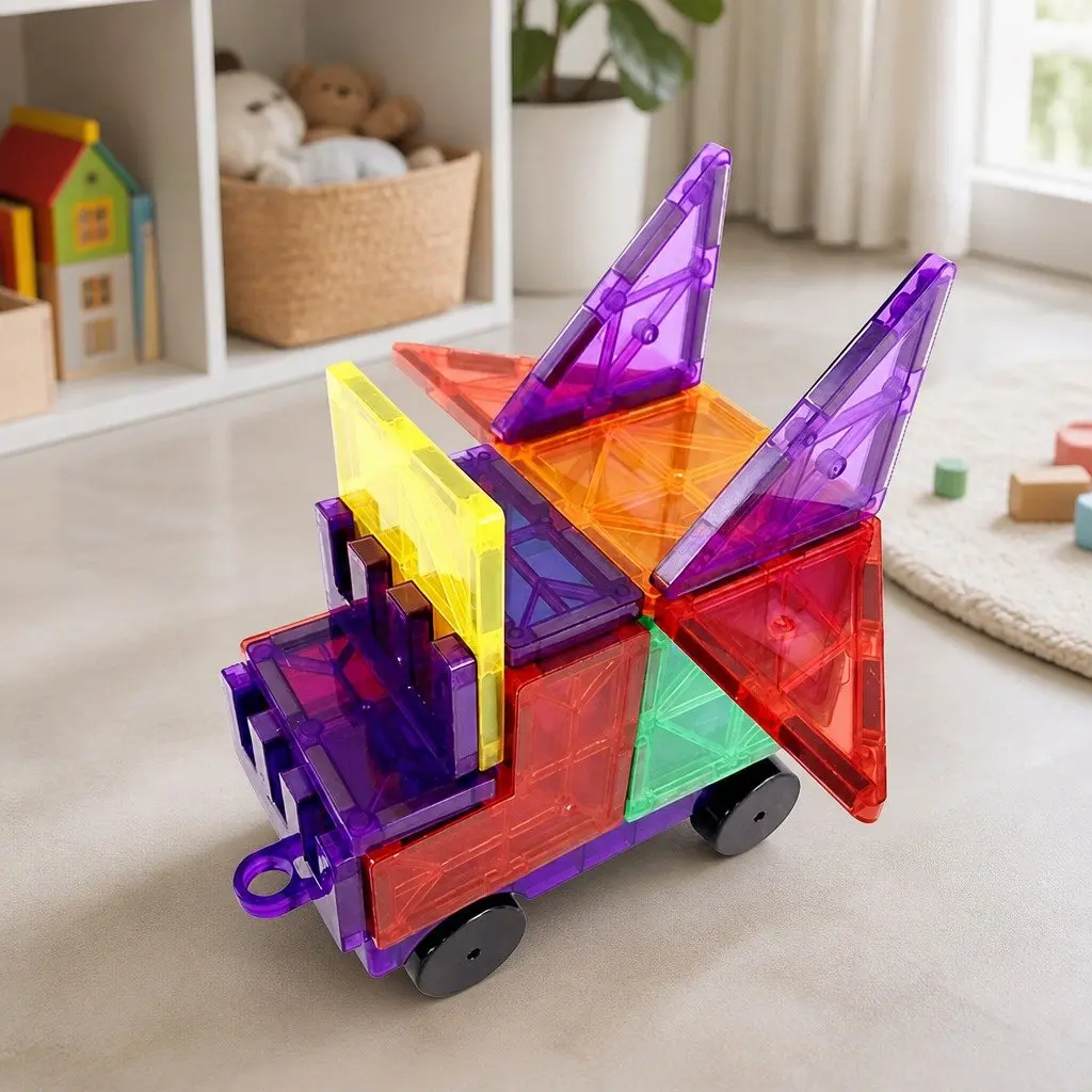 Magnetic Tiles Building Set 120 Pieces Creative Construction Toy for Kids