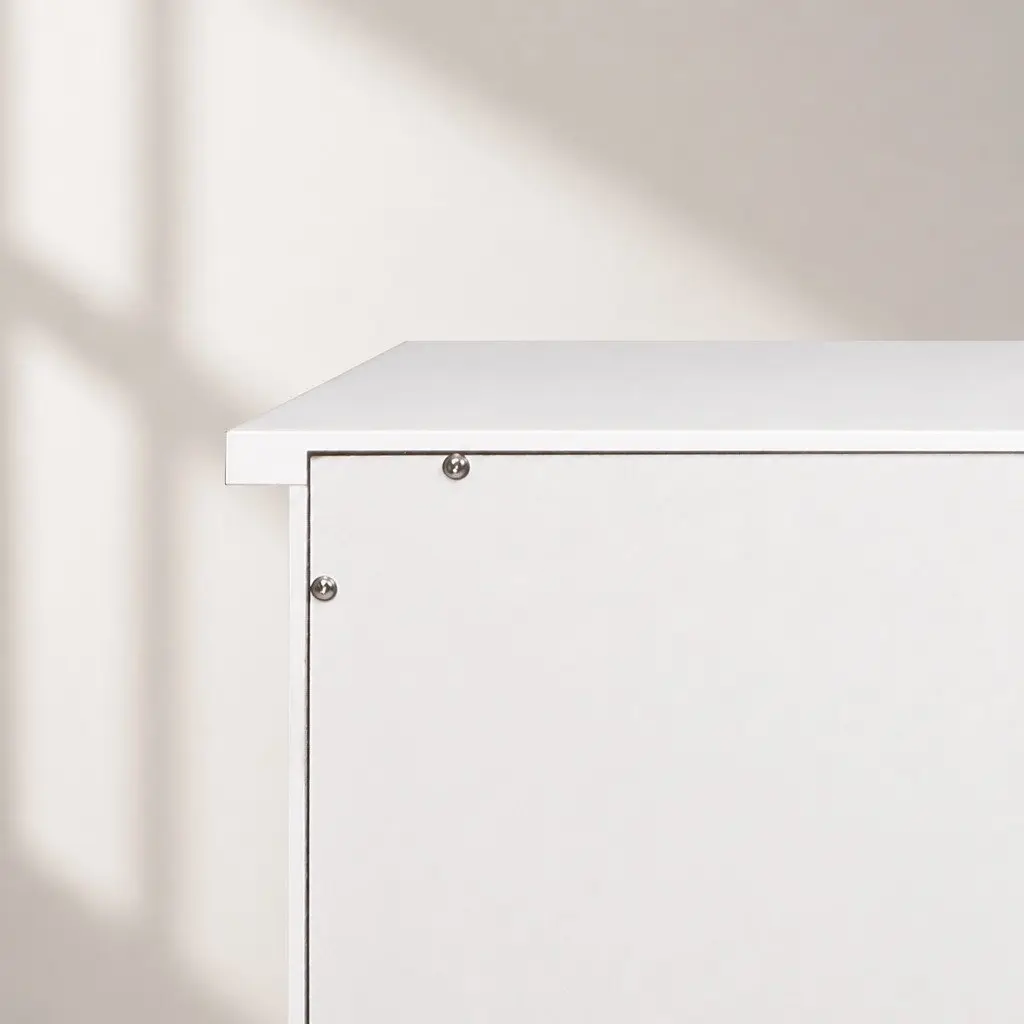 Kids Toy Storage Unit 95.5cm White Removable Drawers and Open Shelves