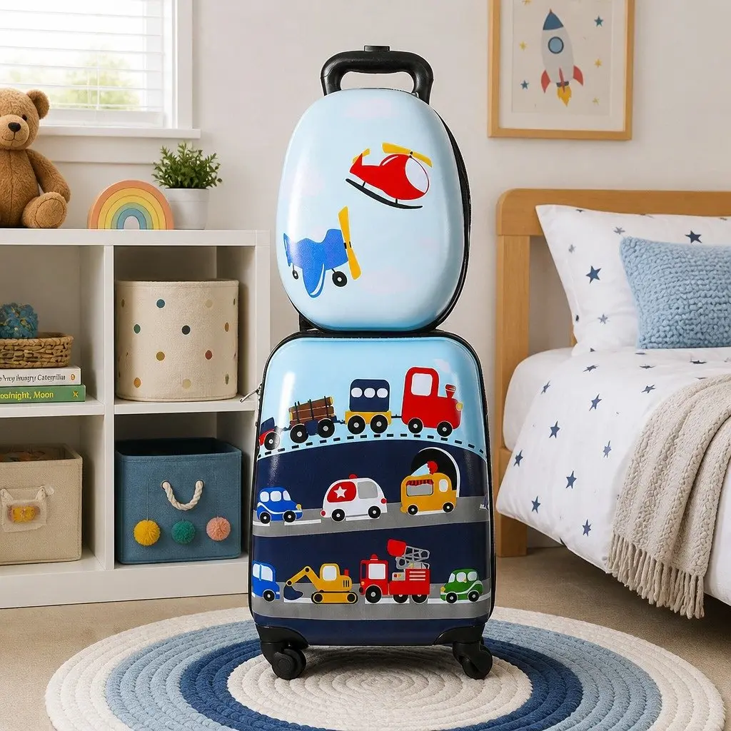Kids Luggage Set 16 Inch 13 Inch 2 Piece Travel Suitcase Backpack Carry On Wheels