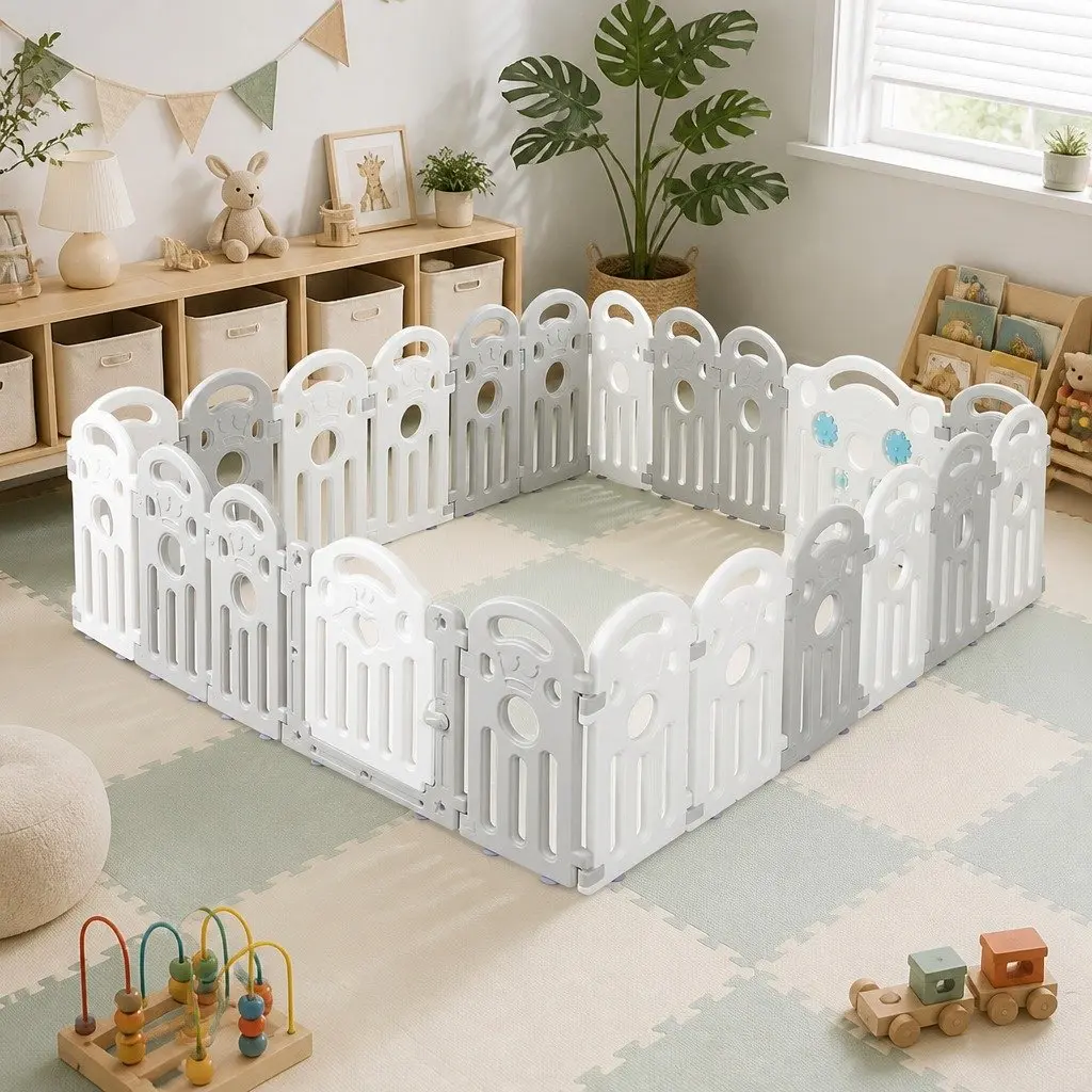 Kids Playpen 22 Panels Portable Indoor Outdoor Toddler Safety Gate