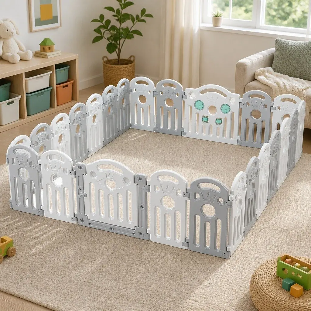 Kids Playpen 60cm High Portable Indoor Outdoor Toddler Safety Gate Panels