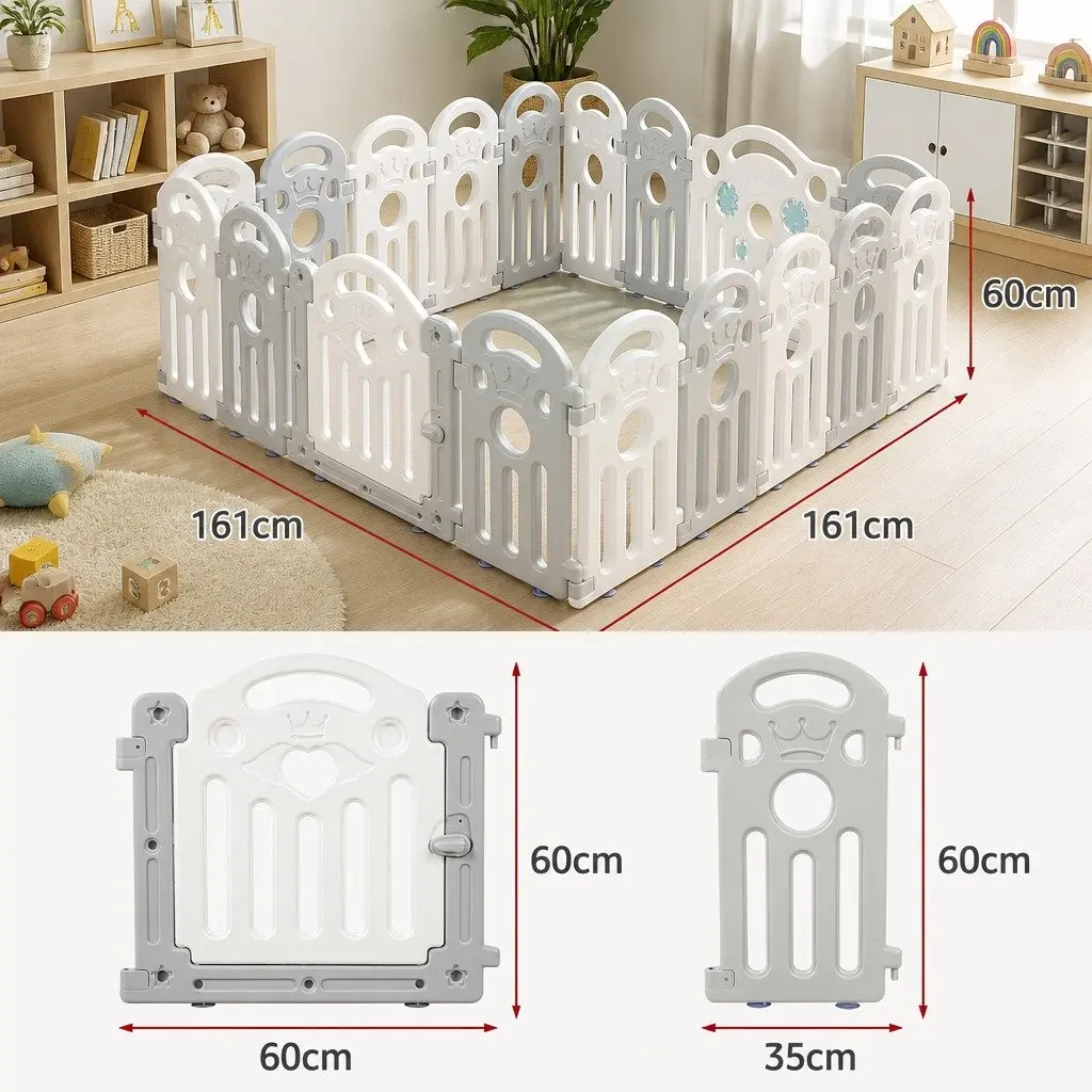 Kids Playpen 18 Panels Portable Indoor Outdoor Safety Gate