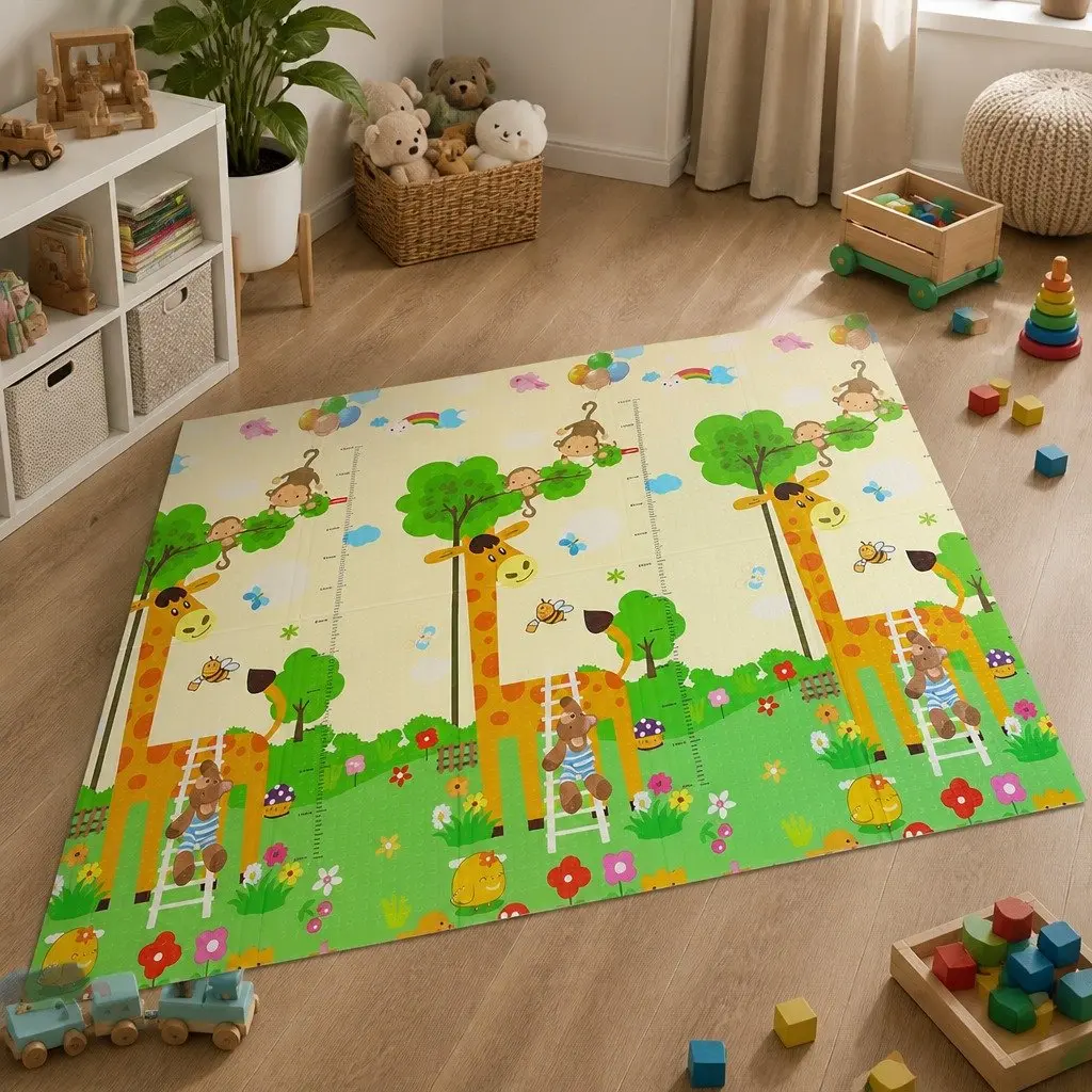 Kids Play Mat 180cm Double-Sided Foam Foldable Anti-Slip Activity Tummy Time Playmat