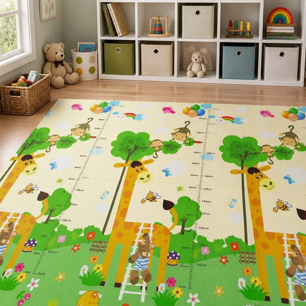 Kids Play Mat 180cm Double-Sided Foam Foldable Anti-Slip Activity Tummy Time Playmat