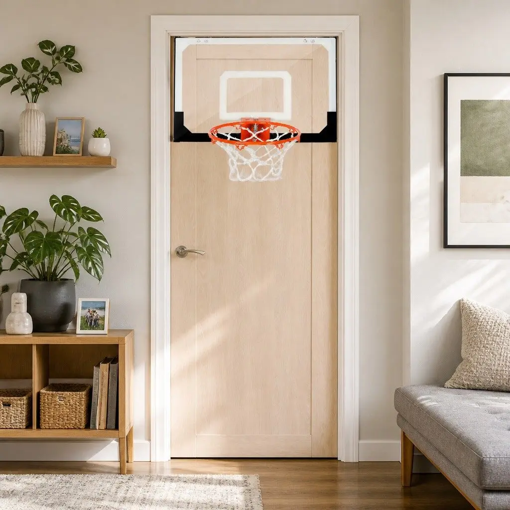 Mini Basketball Hoop Over Door Indoor Portable Shatterproof Net