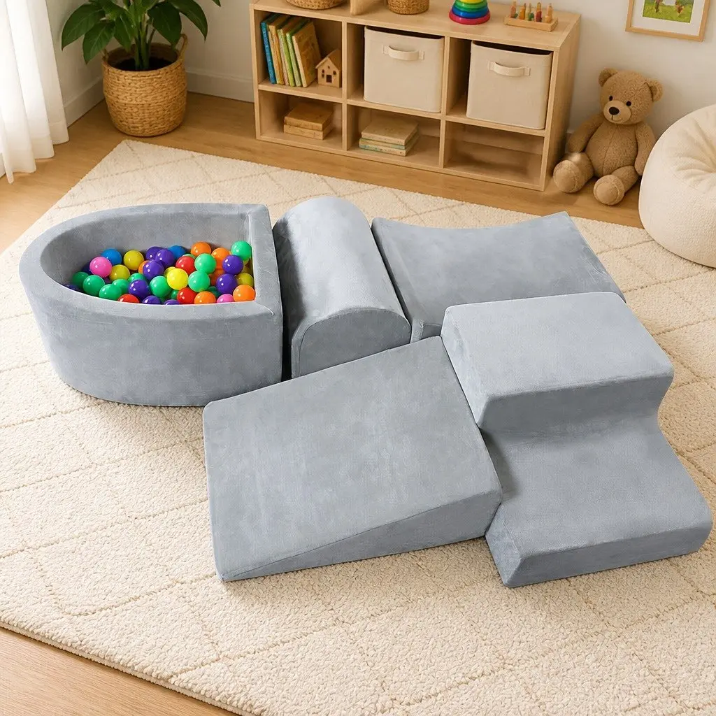Foam Play Set with Ball Pit Soft Indoor Playground for Kids Climb and Explore