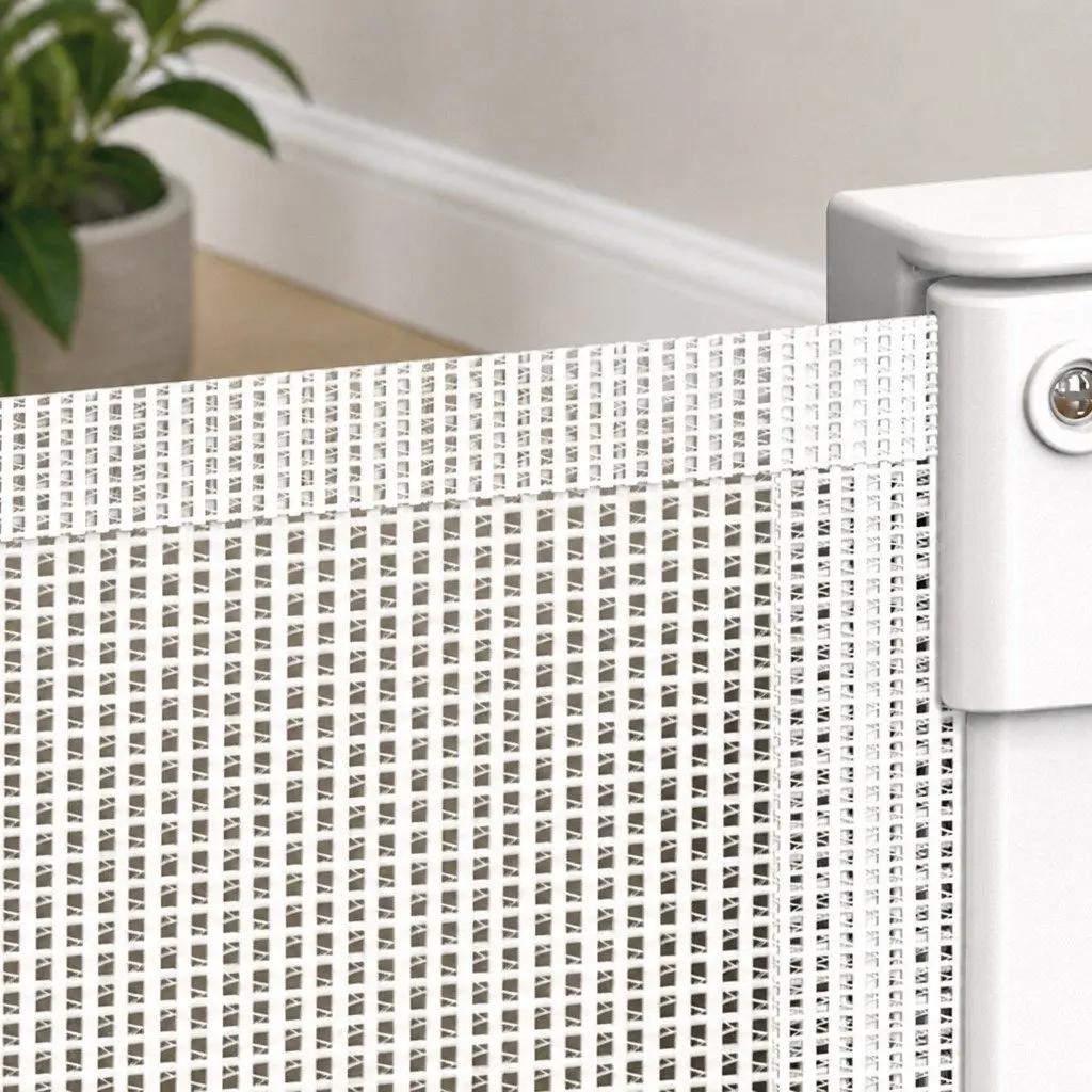 Retractable Safety Gate 150cm Wide Mesh Barrier for Stairs Doorways Indoor