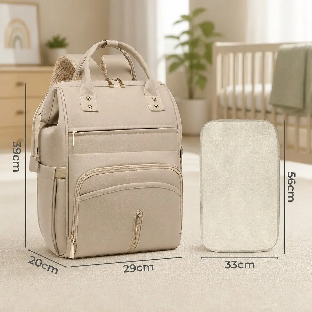 Mummy Backpack Diaper Bag Large Capacity Waterproof Multifunctional with Changing Pad