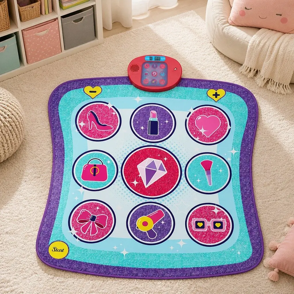 Kids Dance Mat 93cm x 89cm 9 Spots Music Rhythm Game Foldable Portable Educational
