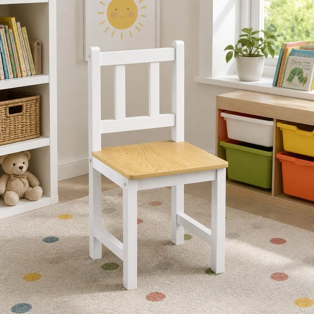 Kids Table and Chairs Set 3PCS Wooden Study Activity Play Craft Art Station