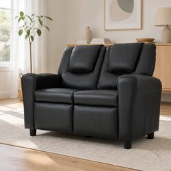 Stylish Black Kids Recliner Sofa for Cozy Spaces