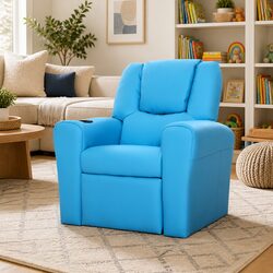 Kids Recliner Chair Blue Armchair Lounge Sofa Seat Children Furniture Relaxing