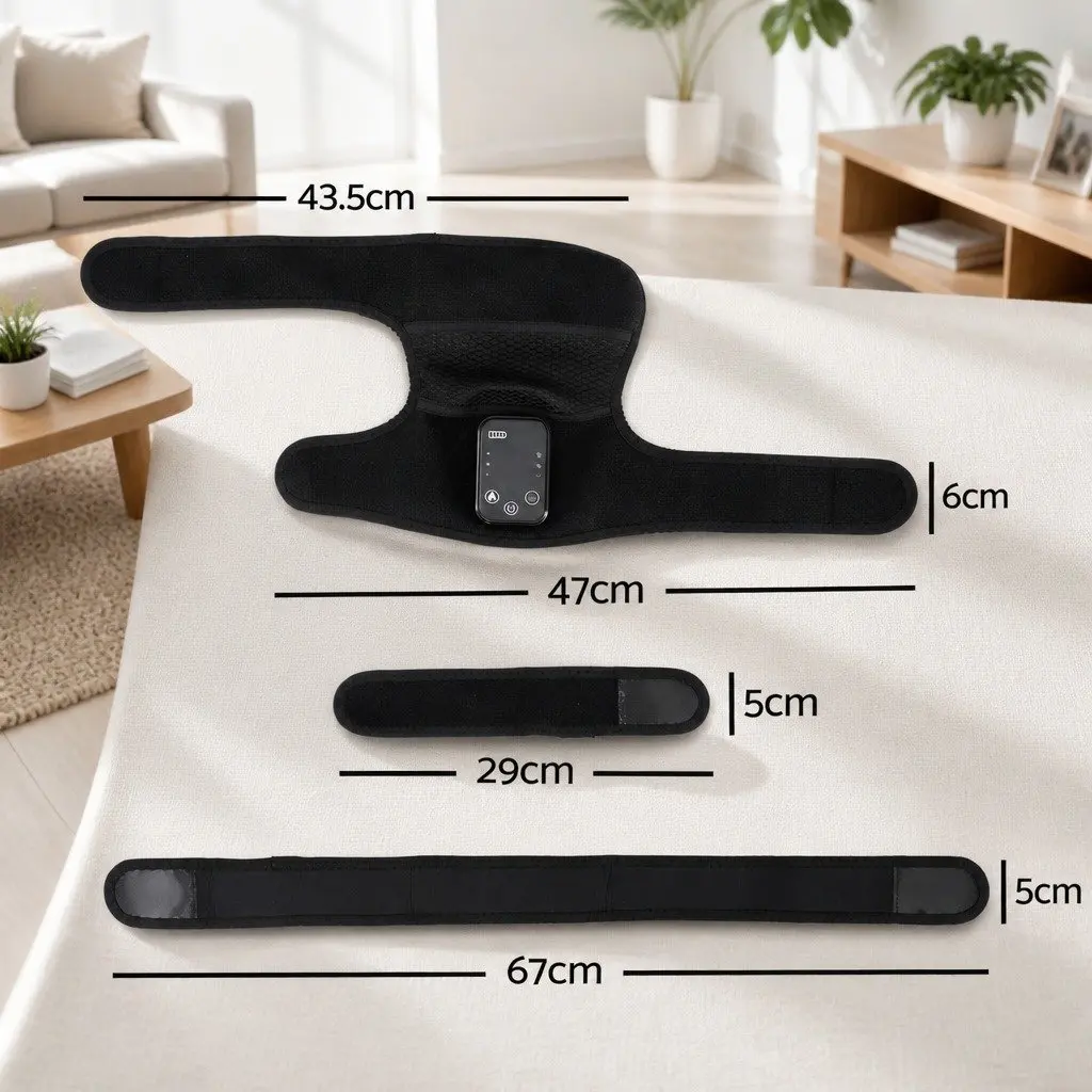 Knee Massager with Heat 2 Pack Cordless Vibration Pain Relief Adjustable Straps