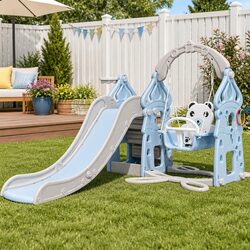 Enhance Outdoor Spaces with 5-in-1 Slide Swing Set for Kids