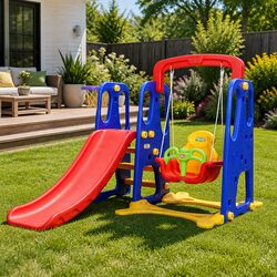 Transform Your Backyard with Kids 3-in-1 Slide Swing Set