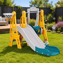 Enhance Your Backyard with Kids Slide Swing Set 140cm