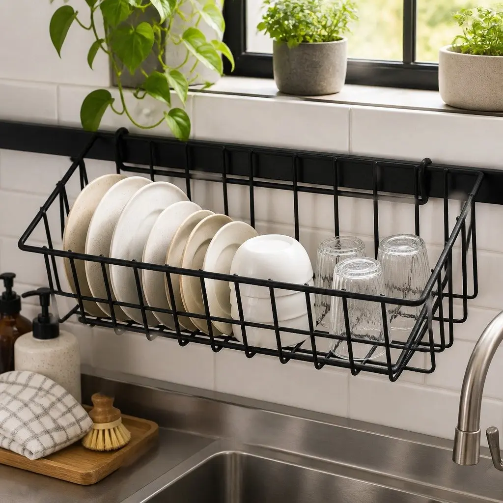 Dish Drying Rack 85cm Stainless Steel 2-Tier Kitchen Organizer