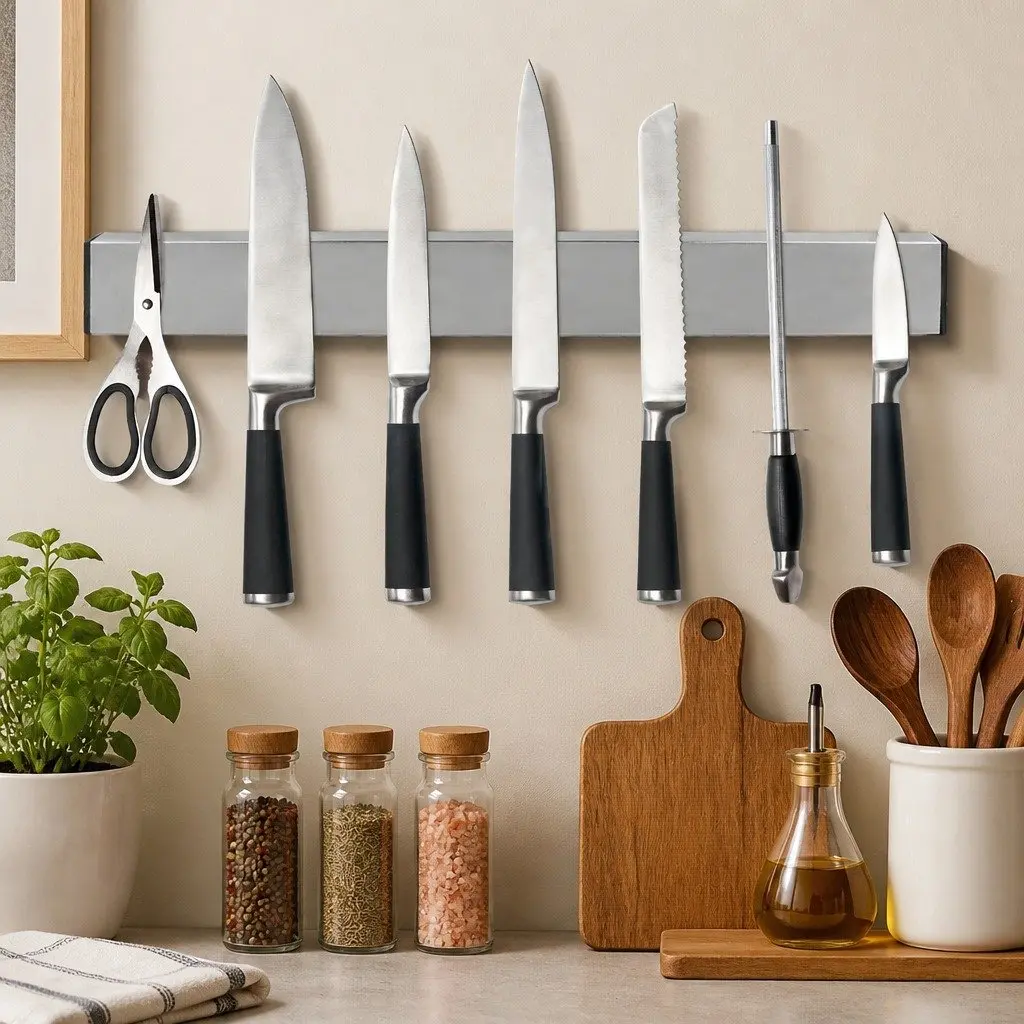 Magnetic Knife Holder 50cm Wall-Mounted Stainless Steel Easy Installation