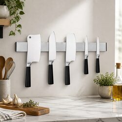 Magnetic Knife Holder Block for Wall Storage in Kitchen