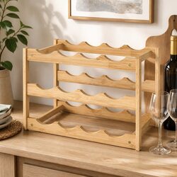 Enhance Your Space with a Bamboo 12-Bottle Wine Rack